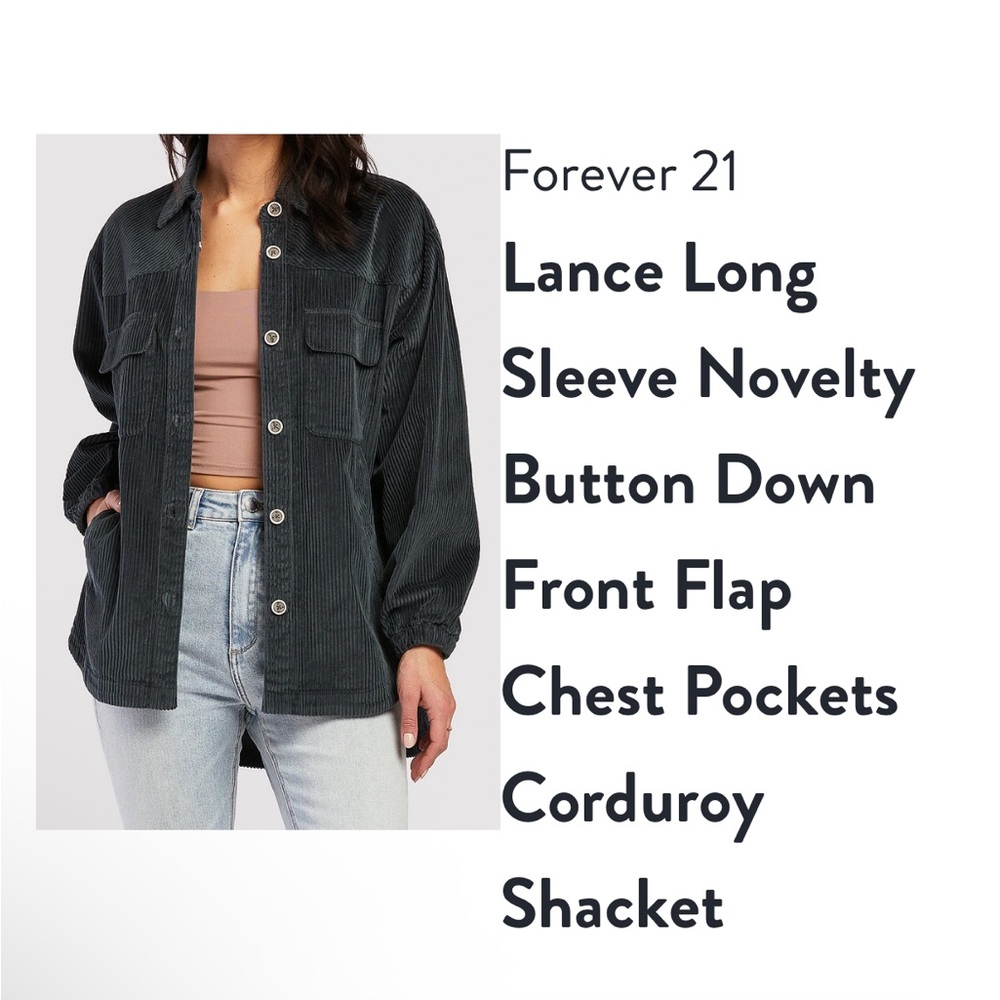 Forever 21 Black Corduroy Utility Jacket